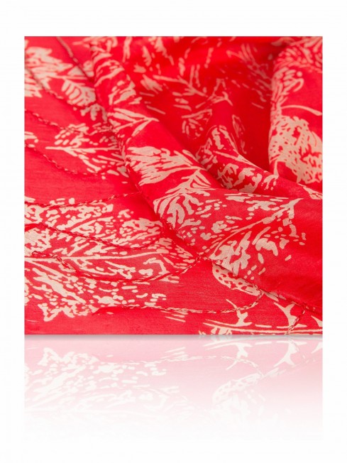 Палантин Женский S20-LEAF/RED